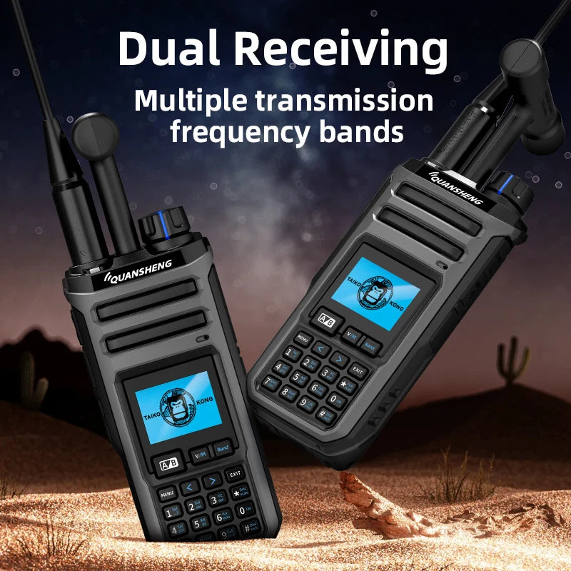 10W VHF/UHF Dual Band Radio 999CH CTCSS/DCS IP55 2500mAh Type-C NOAA Weather Alarm CE