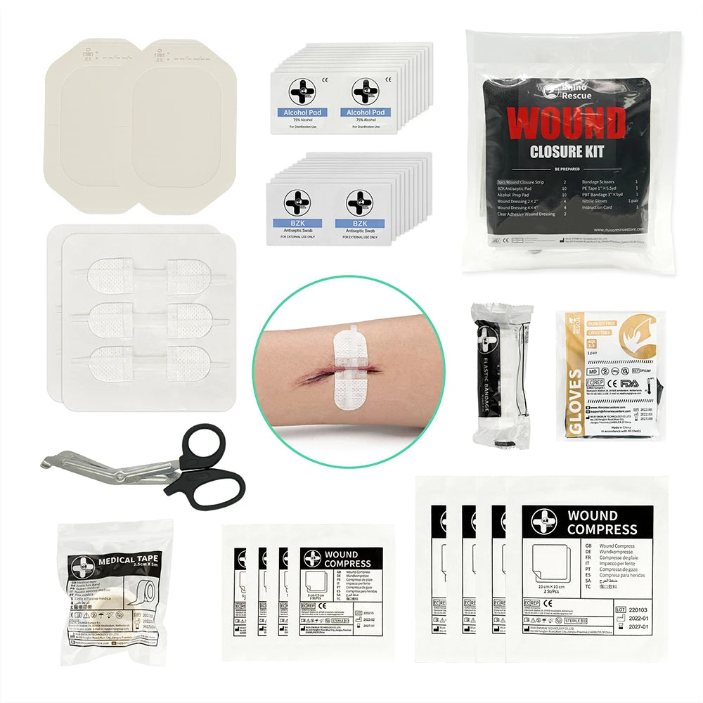RESCUE Zip Stitch 6pcs ,Wound Dresssings, Wound Closure Strips, Zipstitch Laceration Closure Kit