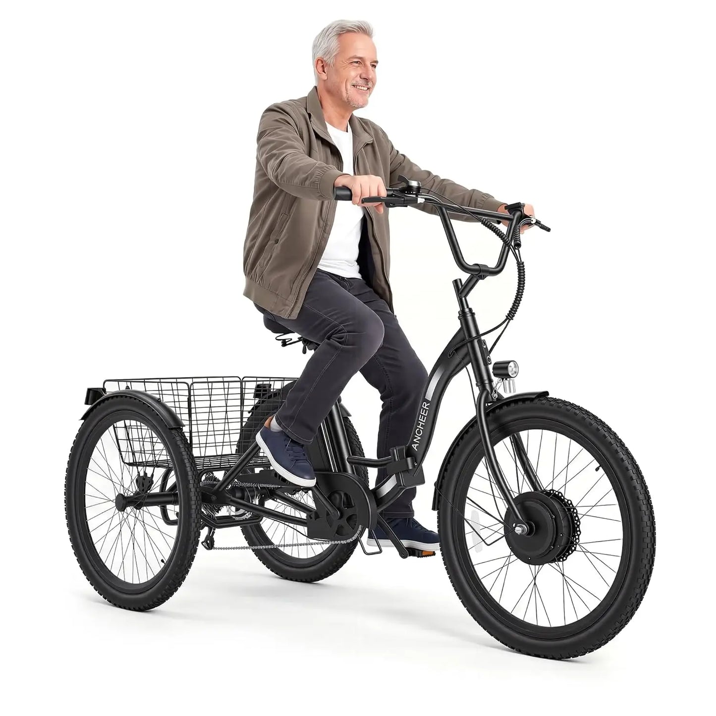 E-Tricycle, Adults, Peak 600W Folding, 24" 499Wh Ebike for Seniors, 15.5MPH Electric Bike