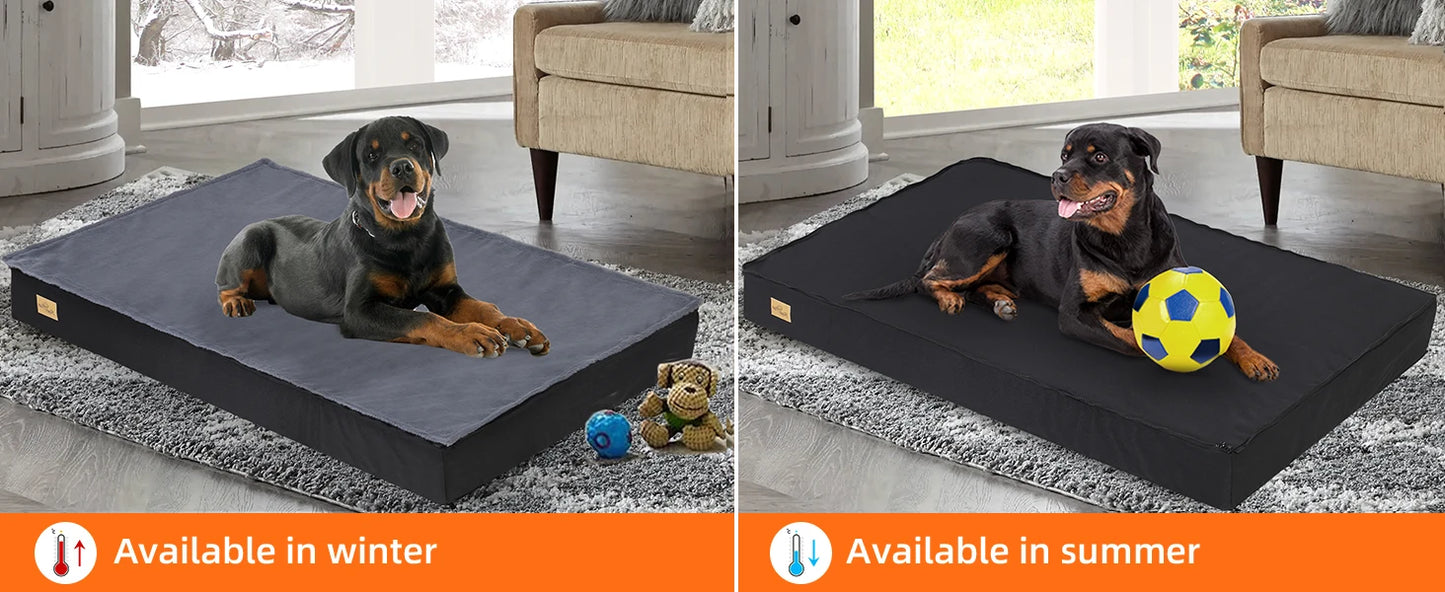 Large Orthopaedic Waterproof Cushion Pet Mattress 2 In 1 Pet Dog Crate Bed with Removable Cover