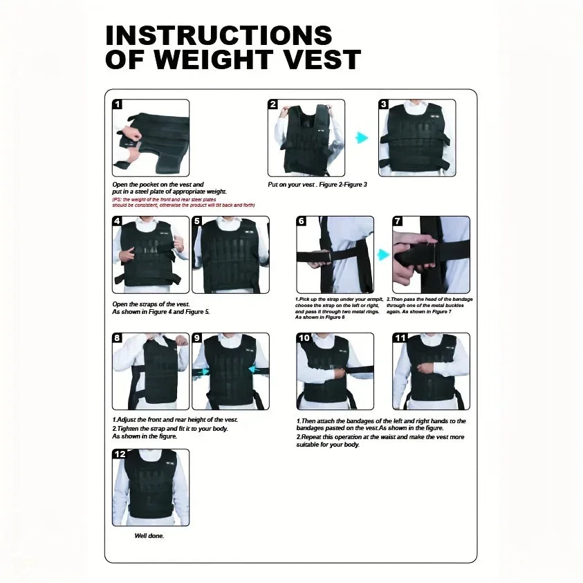 Adjustable Weight Vest, Ankle Weights, Wrist Weights, Running Weights Strength Training Equipment