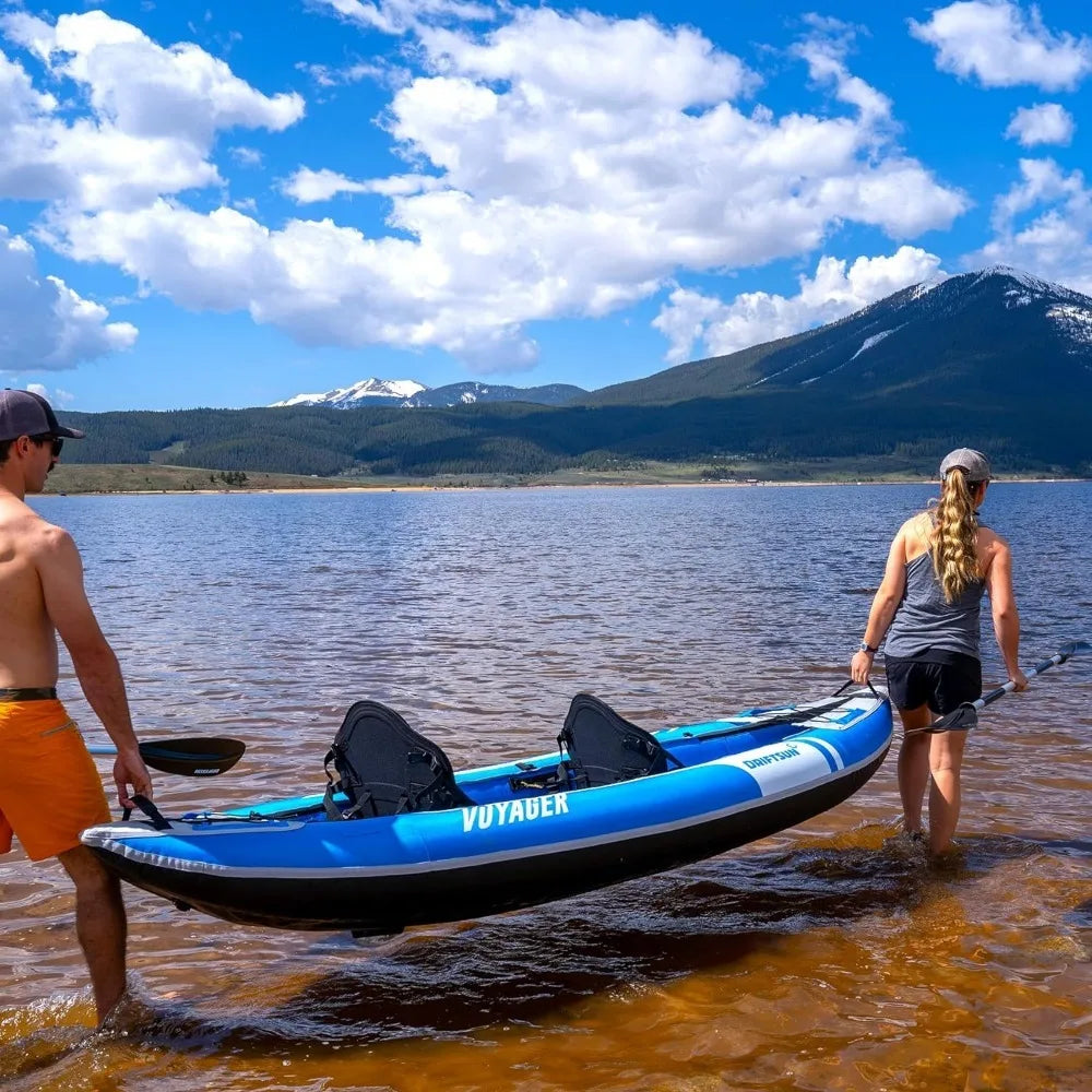 Voyager Inflatable Kayak 2 Person Tandem, Foldable for Adults Includes 2 Aluminum Paddles