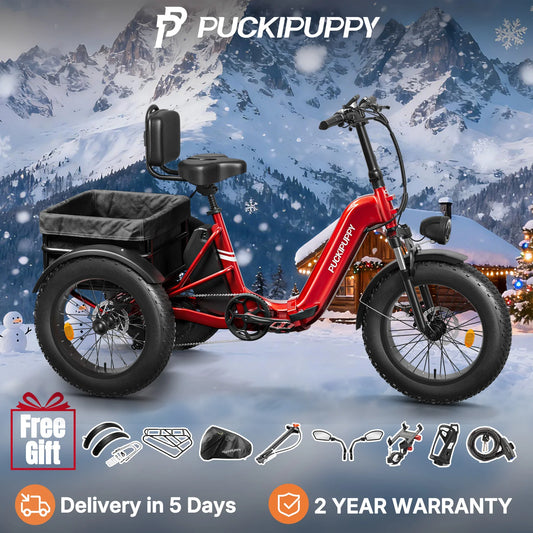Husky Electric Trike, Adult 960W Peak Motor 60 Miles Range, 500 Lbs Load E-Trike 2-Year Warranty