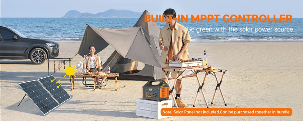 500W 300W Portable Power Station AC 110V Solar Generator LiFePO4 Battery UPS Emergency camp Home