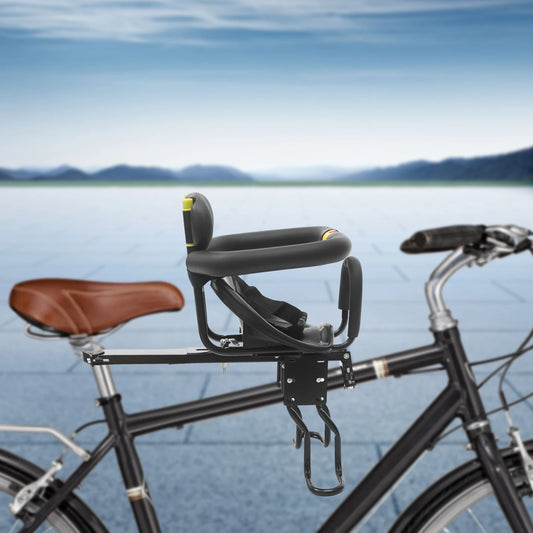 Black Child Bike Seat,Universal Front-mounted ,Adjustable ,Max 35kg Load Capacity