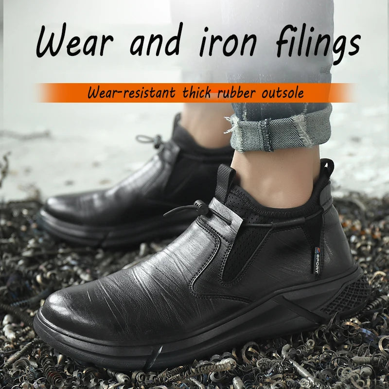 Steel Toe Waterproof Work Boots Puncture-Resistant indestructible, Slip-Proof for Oil Rig & Mining