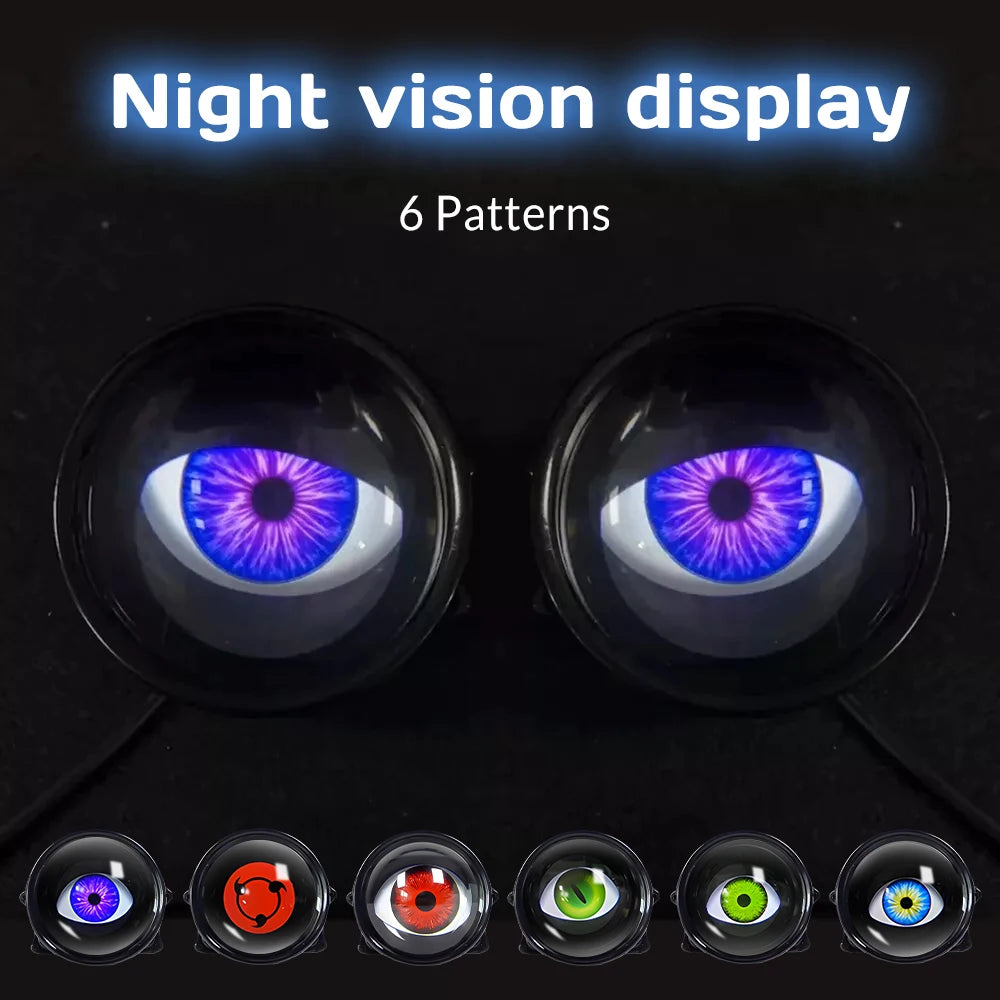 LED Dynamic Devil Eyes Lights 6modes 12V Remote Control Atmosphere Lamp Motorcycle Lens Headlight