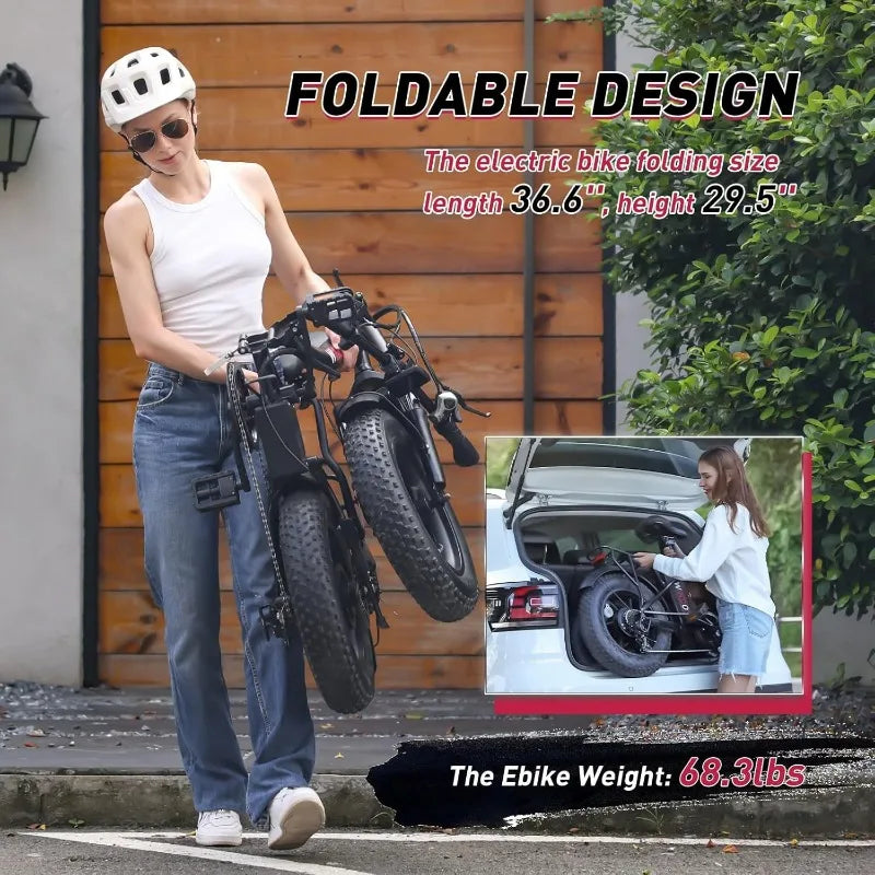 S14/S16 Electric Bike for Adults, Max 19/22 MPH Speed & 28/50 Miles Range (PAS), 500W/750W Peak