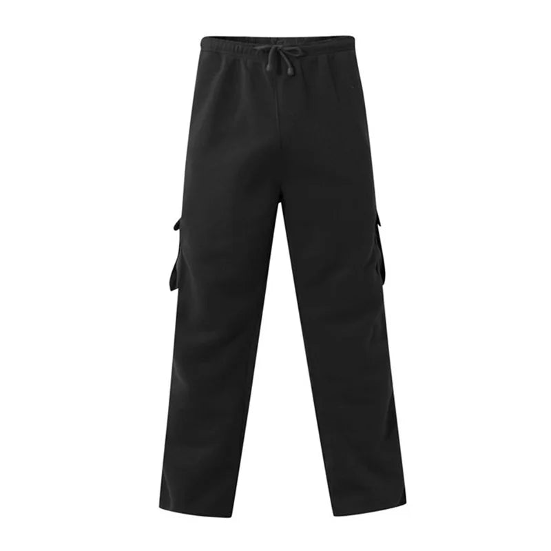 Men’s Loose Cargo Pants Casual Drawstring Elastic Waist Wide Leg Athletic Trousers
