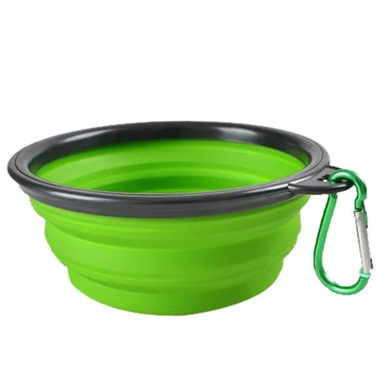 Collapsible Pet Silicone Dog Food Water Bowl Camping Travel Folding ,Carabiner Pet Supplies