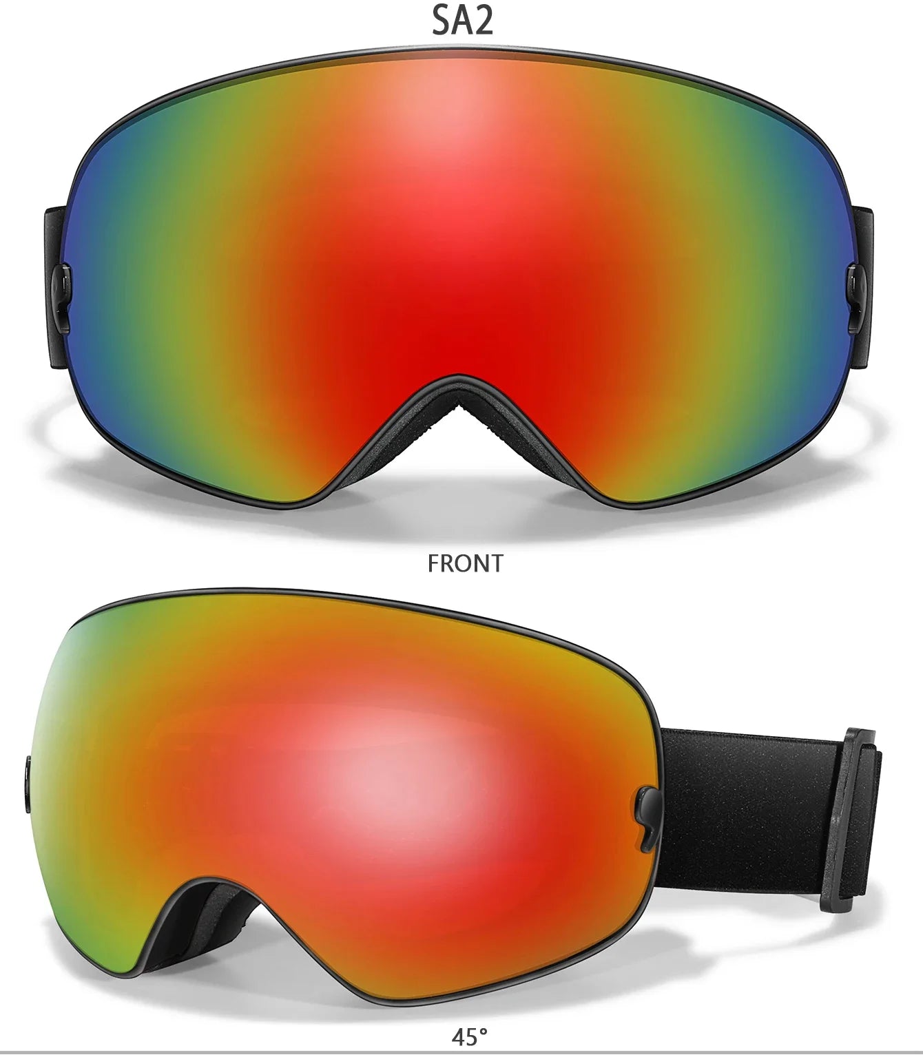 Winter Outdoor SKI Goggles Men/Women Teen, Free Optical Frame/Bag, UV400 Anti-Fog Snowboard Eyewear