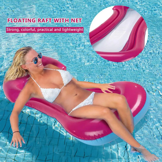 Water Hammock Recliner Inflatable Swimming Mattress Sea Pool Lounge Bed Float Pool Lounge Chair,Pump