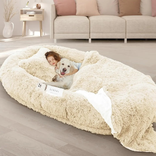 Human Dog Bed,71''x45''x12''Size, Adult and Pet Washable 10 CM Thick Memory Foam Large Oversize