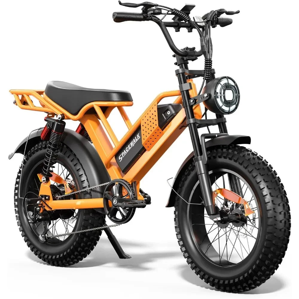E-Bike M7, Adult,20" Fat Tires, Riders 5'5"& Above,1500W Peak Motor,24.9mph,48V 15Ah Removable Bat