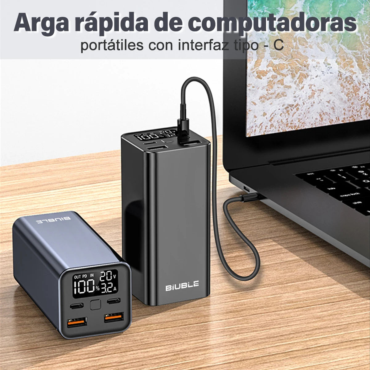 65W Mobile Power Bank 30000mAh Type-C Plug Fast Charging FCP SCP,Portable External Charge phones