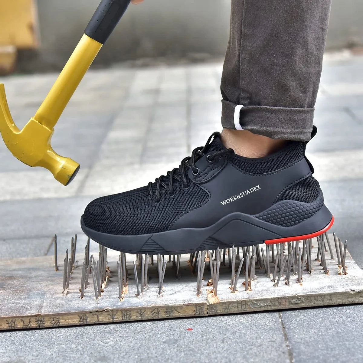 Men Work Safety Shoes Steel Toe Cap Anti-Smashing Puncture Proof Work Boots Non-Slip Breathable