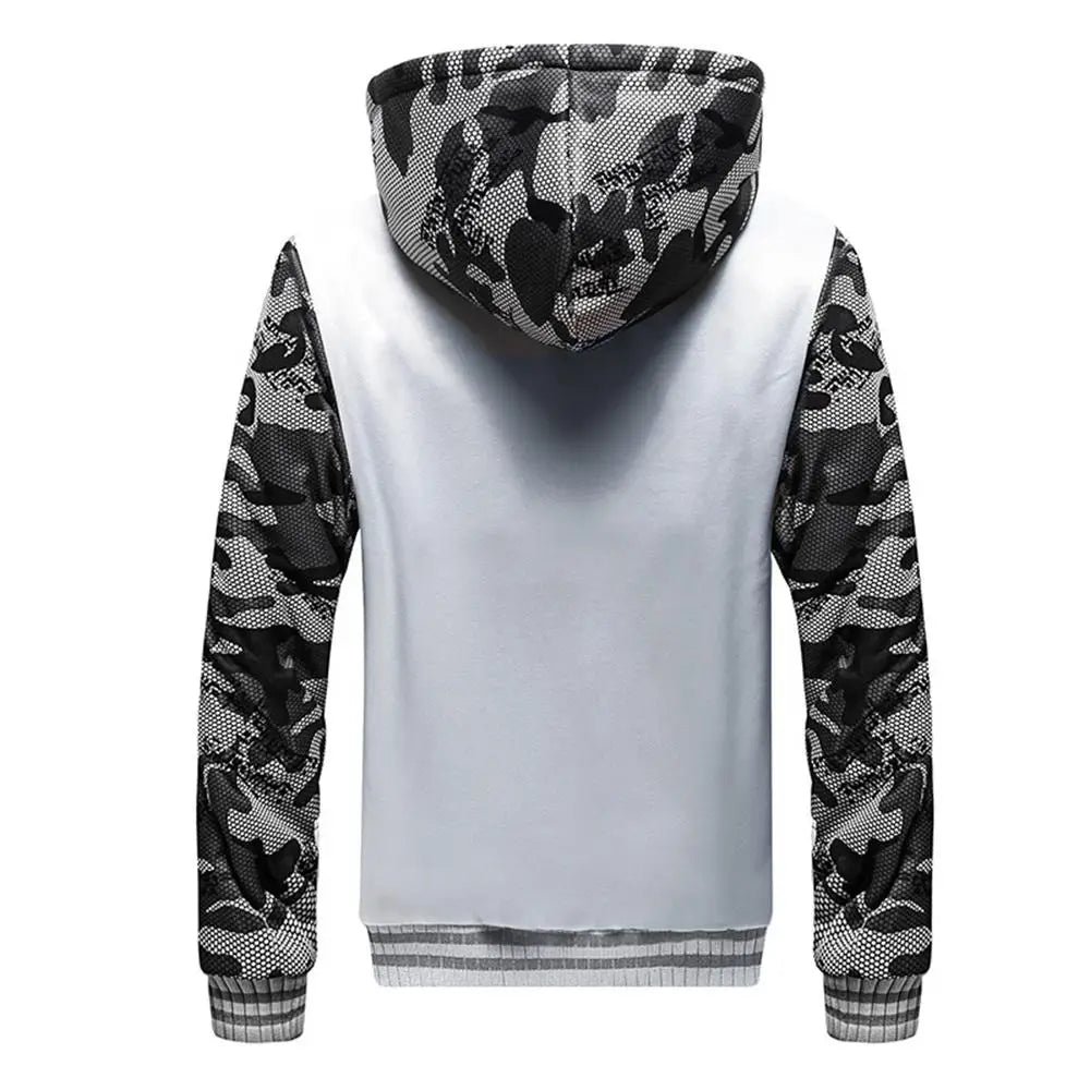 Men's Jacket Camouflage Thicken Winter Jackets for Men Fleece Long Sleeve Coat Man Casual Hoodies