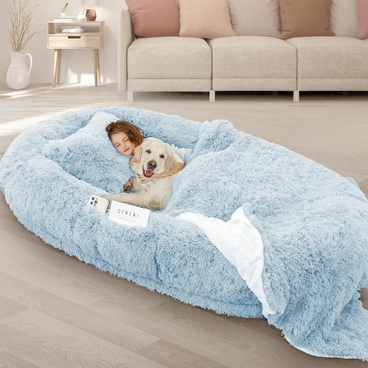 Human Dog Bed, 71''x45''x12'' Size Fits Adult and Pet Washable  10 CM Thick Memory Foam