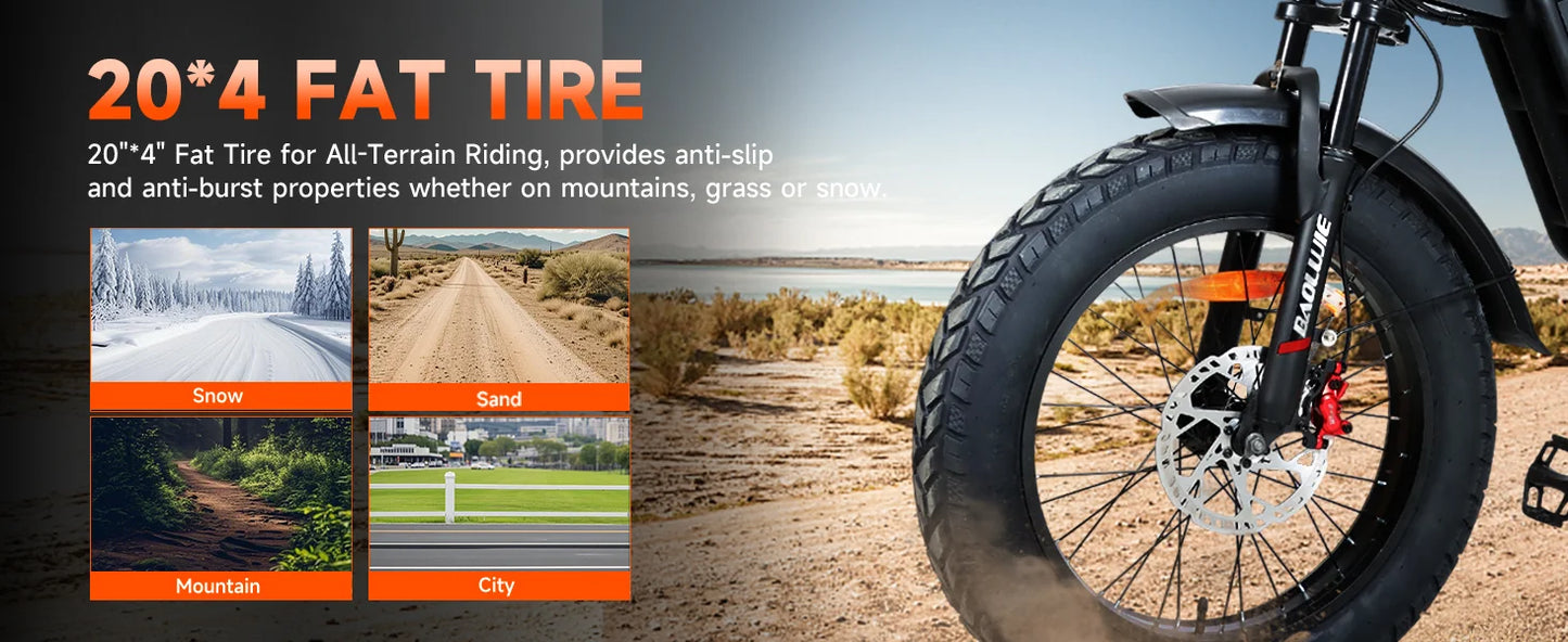 【1 Year Warranty E- Bicycle 60V 30AH Battery 42 MPH  Adult Electric Motorcycle