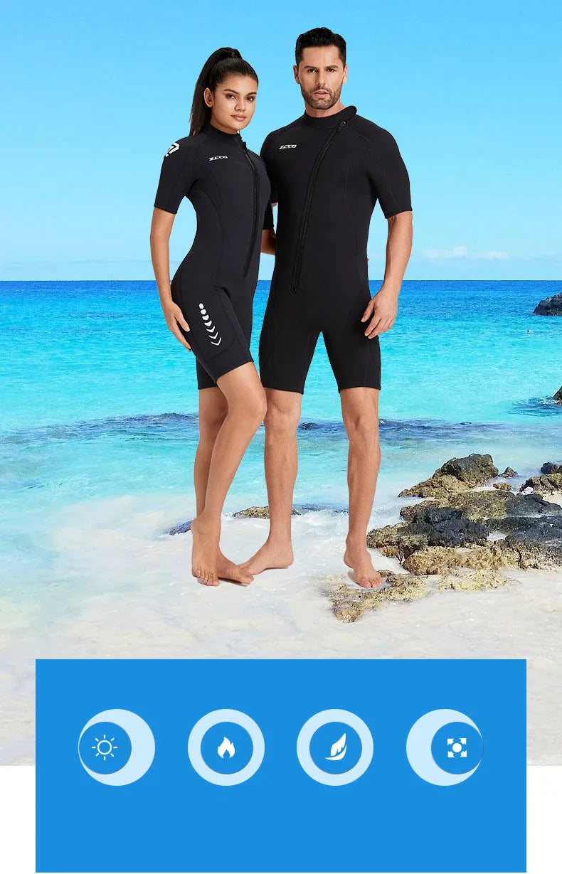 Oulylan 3MM Diving Suit Short Sleeve Surfing Snorkeling Neoprene Wetsuit Men women Scuba