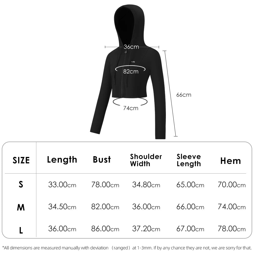 OhSunny Short Workout Jacket for Women Summer UV Stretch Slim Clothing Sports Long-sleeved Hoodie