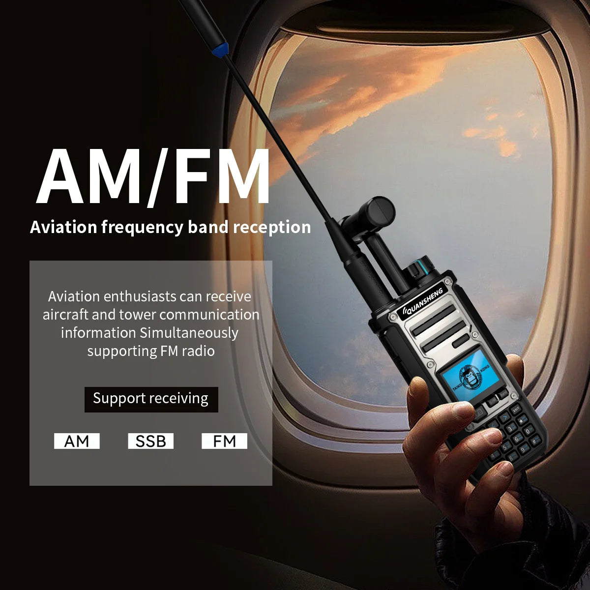 10W VHF/UHF Dual Band Radio 999CH CTCSS/DCS IP55 2500mAh Type-C NOAA Weather Alarm CE