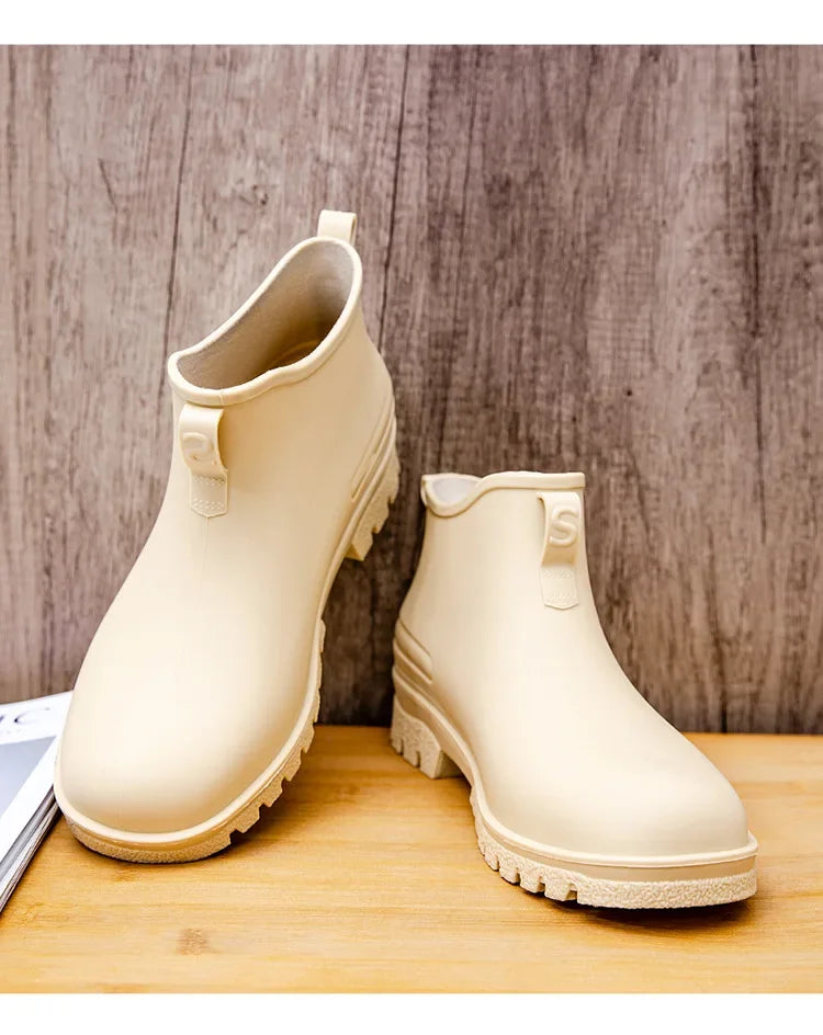 Thickened Style Outdoor Waterproof Non-Slip Portable Rain Boots Short Tube Ladies/MAN Rain Shoes