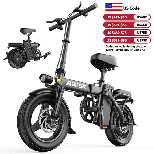Peak 750W E-Bike Adult,48V 480Wh Removable Battery,20MPH Compact Folding, LCD Display,20-30Miles
