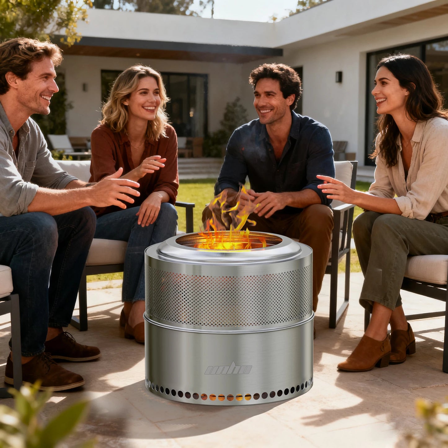 Wood Burning Firepit,Large Stainless Steel Smokeless,Carry Bag,Outdoor Camping Firewood Burner Stove