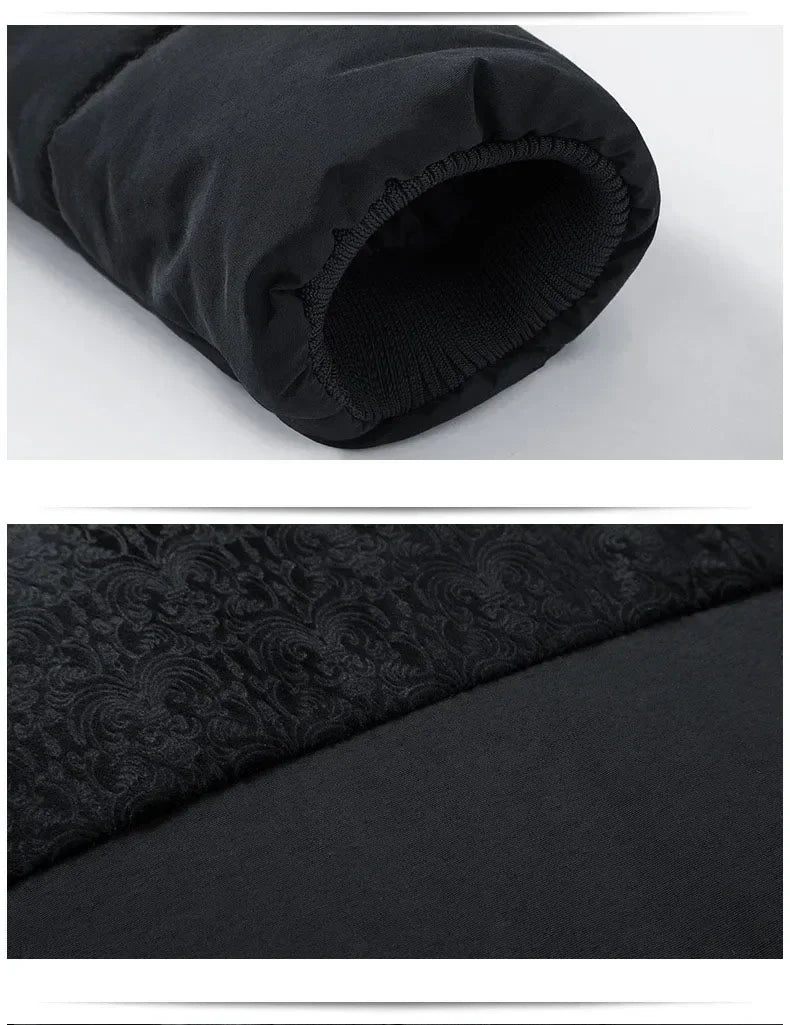 Puffer Jacket Men's Plush Thickened Parkas Stand Collar Jacket Warm Zipper, Padded Overcoat for Men