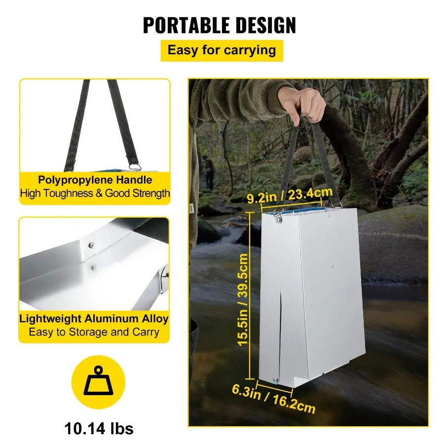 Folding Aluminum Alloy Sluice Box Compact 50 Gold Sluice Equipment Portable Sluice Boxes