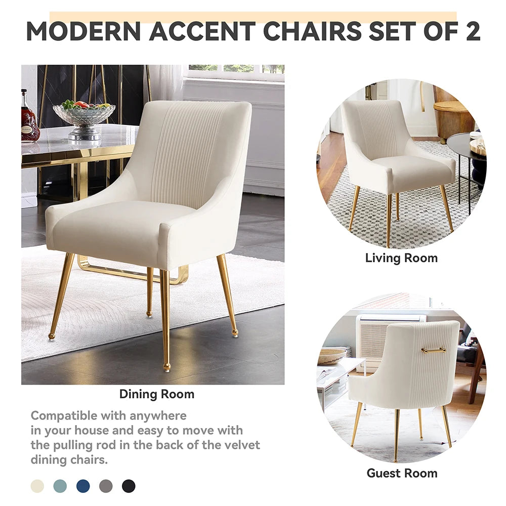 Modern Velvet 6 Dining Chairs, Upholstered Barrel Pleated Side Accent Chair for Bedroom,Living Room