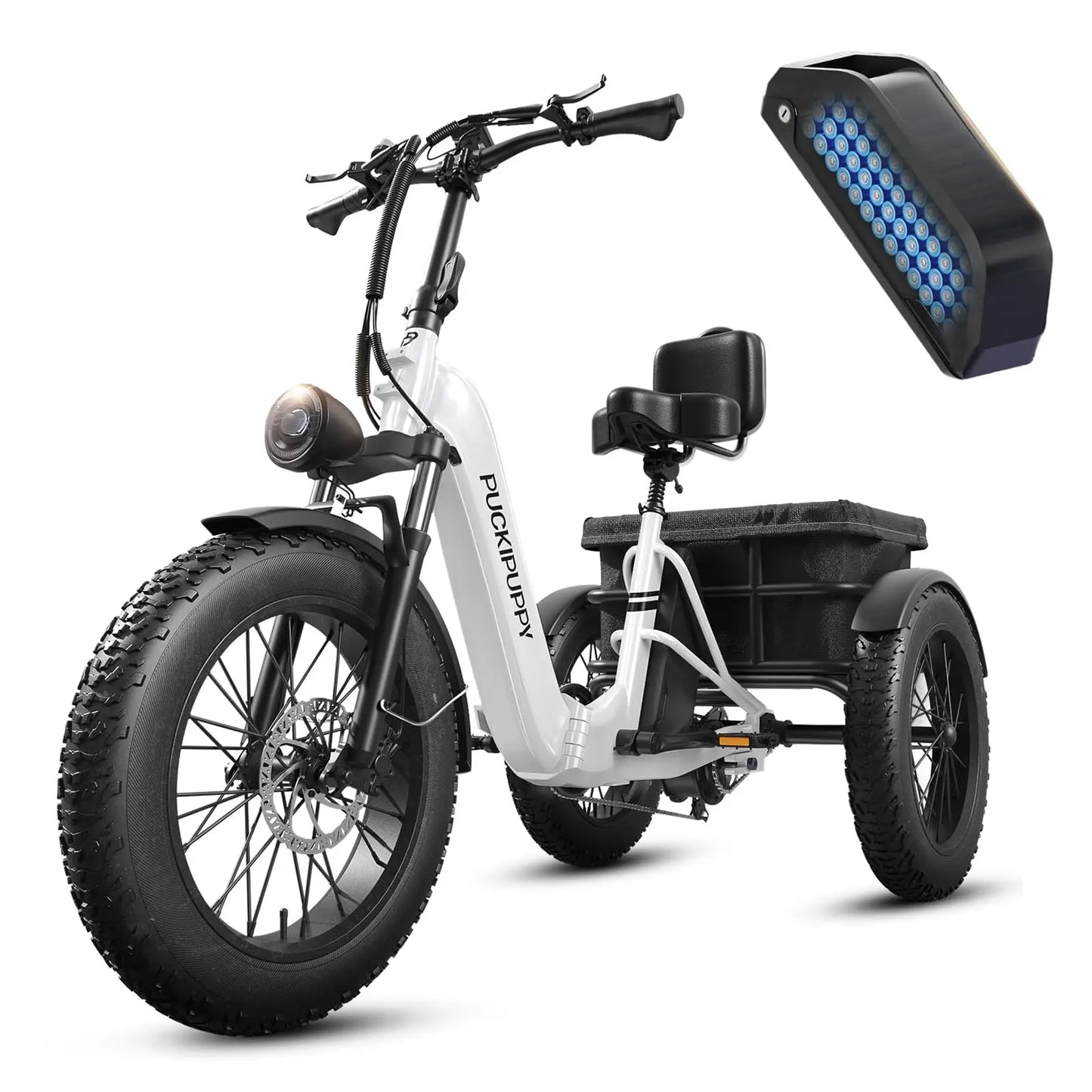 Husky Electric Trike, Adult 960W Peak Motor 60 Miles Range, 500 Lbs Load E-Trike 2-Year Warranty
