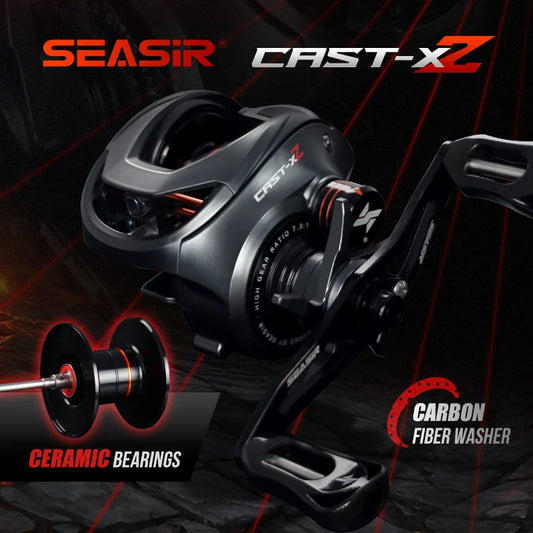 Cast X2 Baitcasting Reel 7.3:1 Hybrid Ceramic Bearing Carbon Fiber Washer Dual Bearing N52 Brake