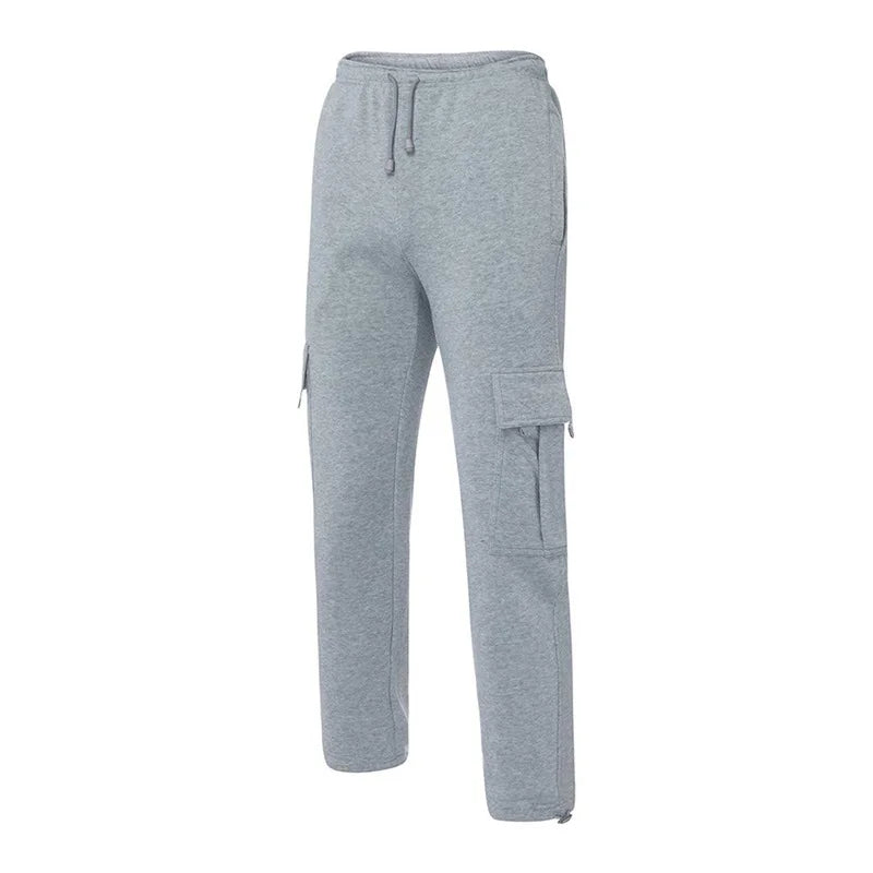 Men’s Loose Cargo Pants Casual Drawstring Elastic Waist Wide Leg Athletic Trousers