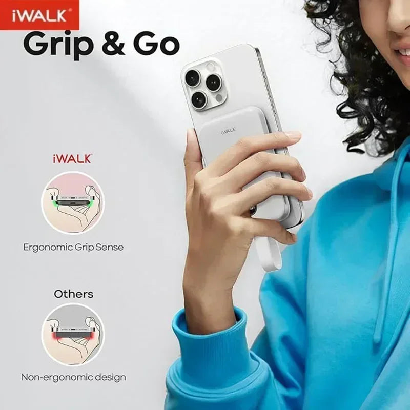 iWALK Magnetic Portable Charger 10000mAh: 15W Wireless 30W Fast Charging USB-C Cable iPhone,Samsung