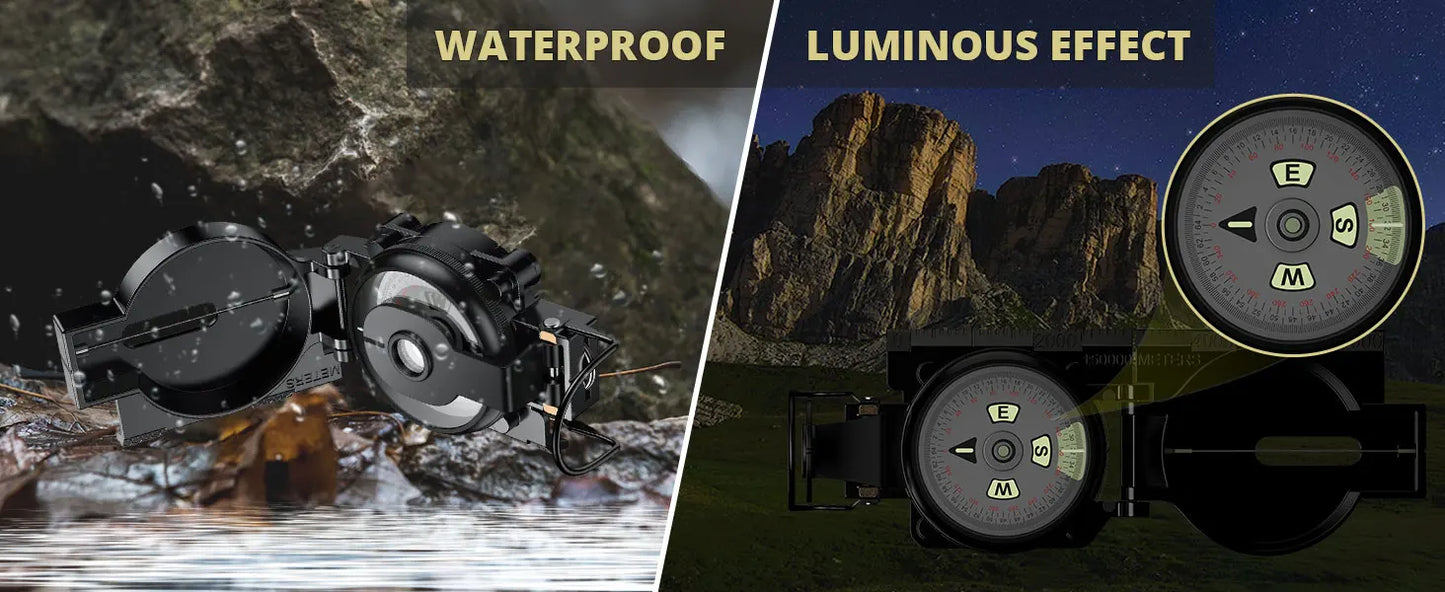 Anbte Compass, 3000 Gauss, Military, Waterproof, Handheld,Camping, Hiking, Survival (128 chars)