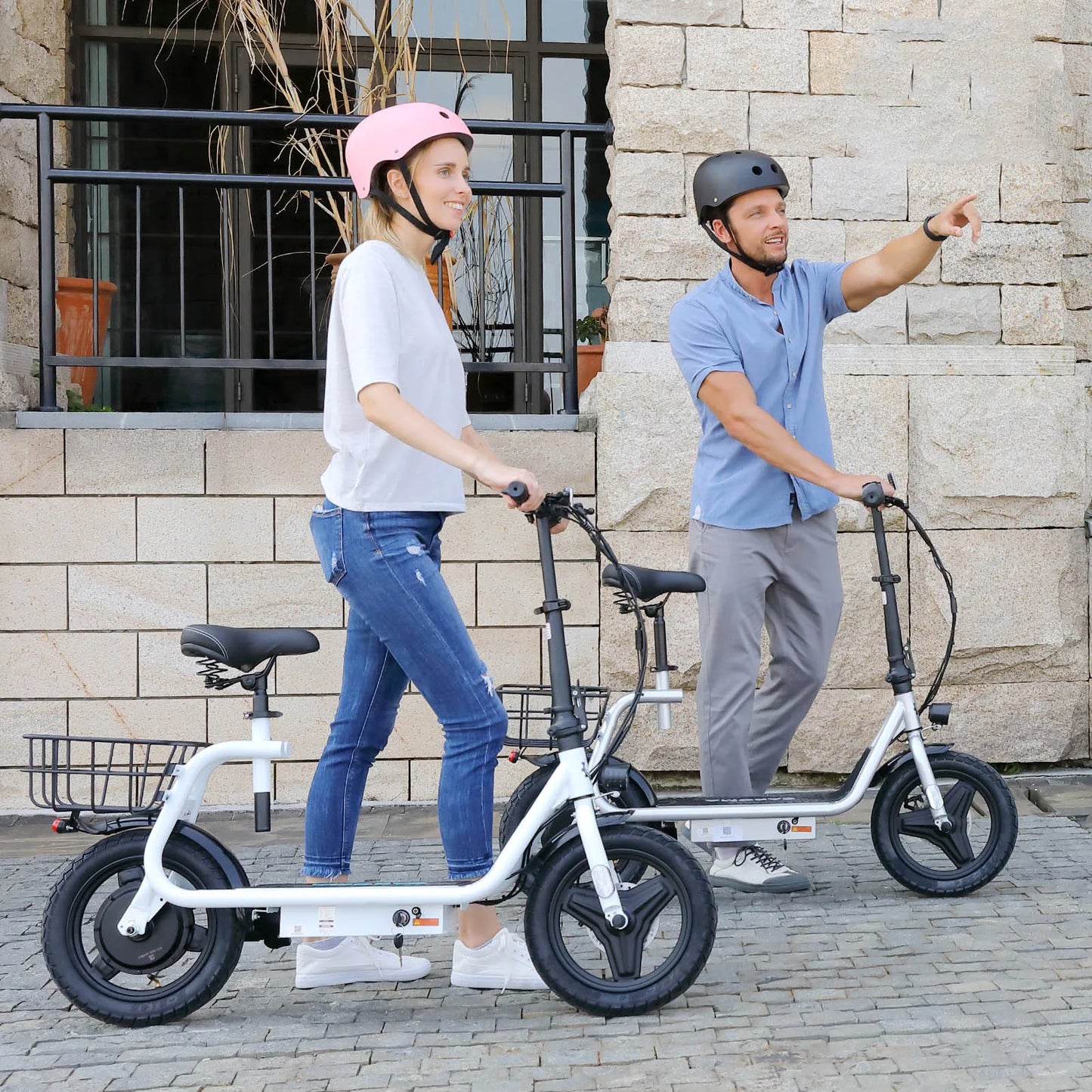 560W Electric Scooter with Seat 14" Tire, 30 Miles,20MPH Max Speed, Foldable Electric, Adults 300 LBS