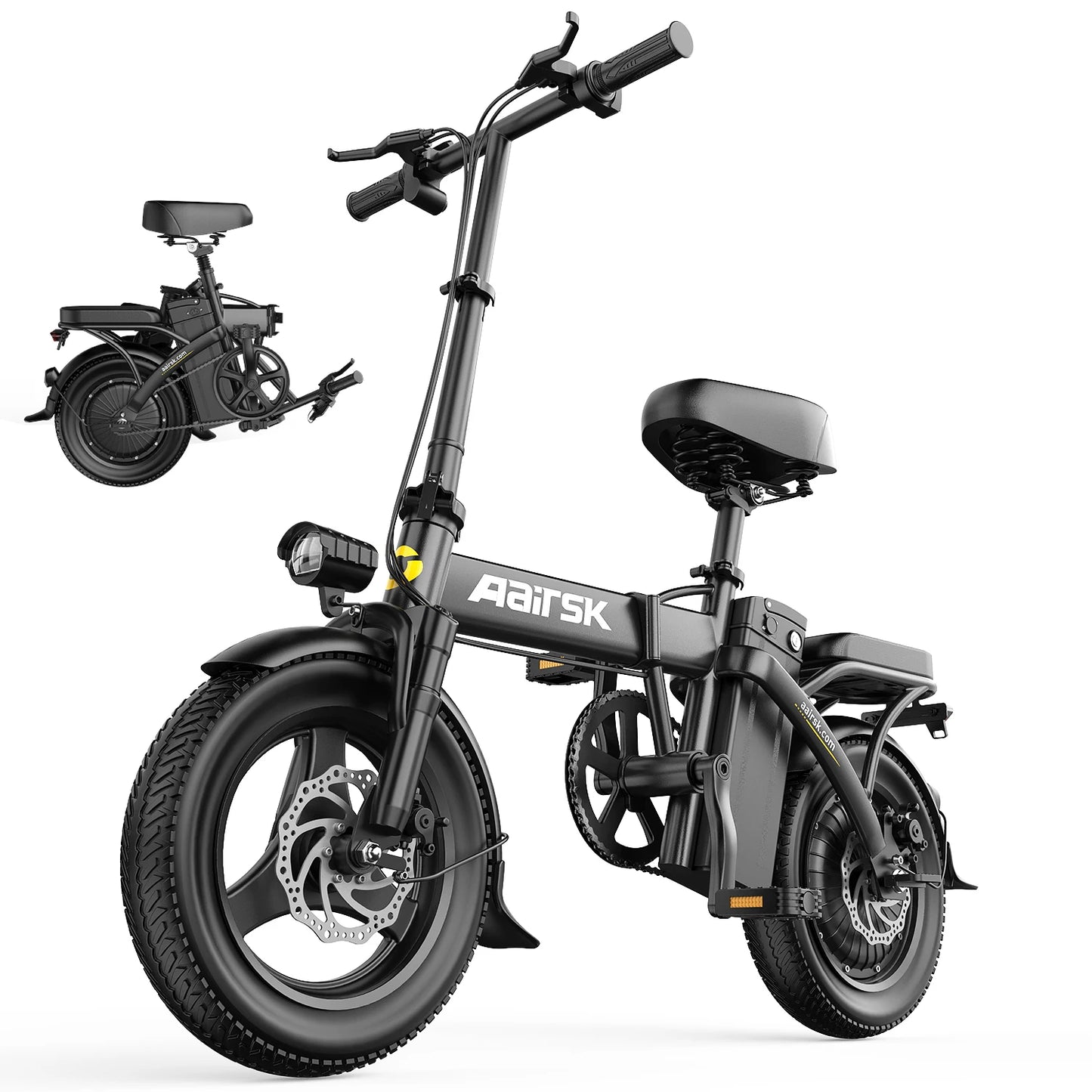 E-bike 500W Motor,14 Inch Tire Women's E-bicycle 480WH10Ah Battery