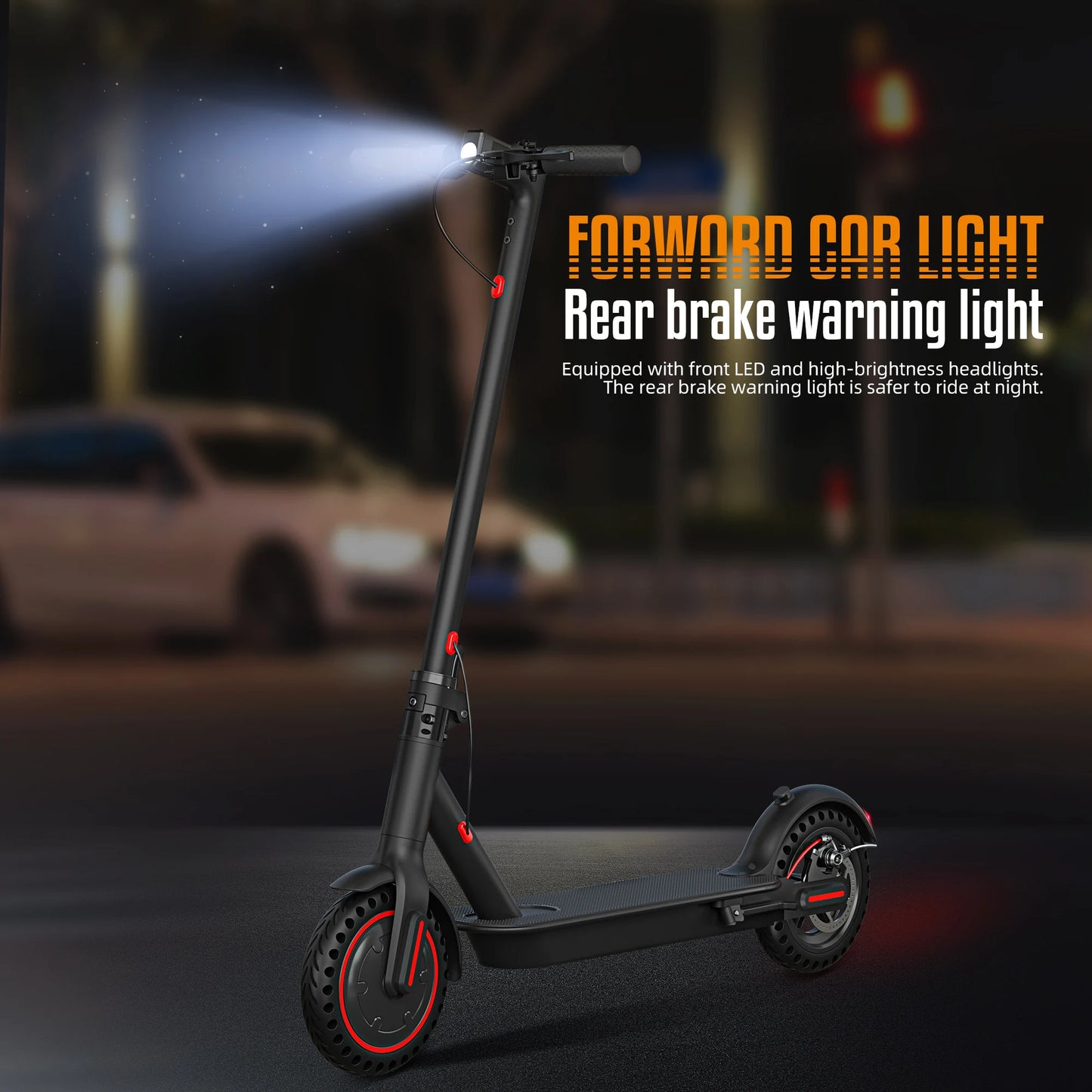 350W Foldable Elec Scooter Adults Teens,Explosion-proof Tires,Dual Brake System,Light APP Support