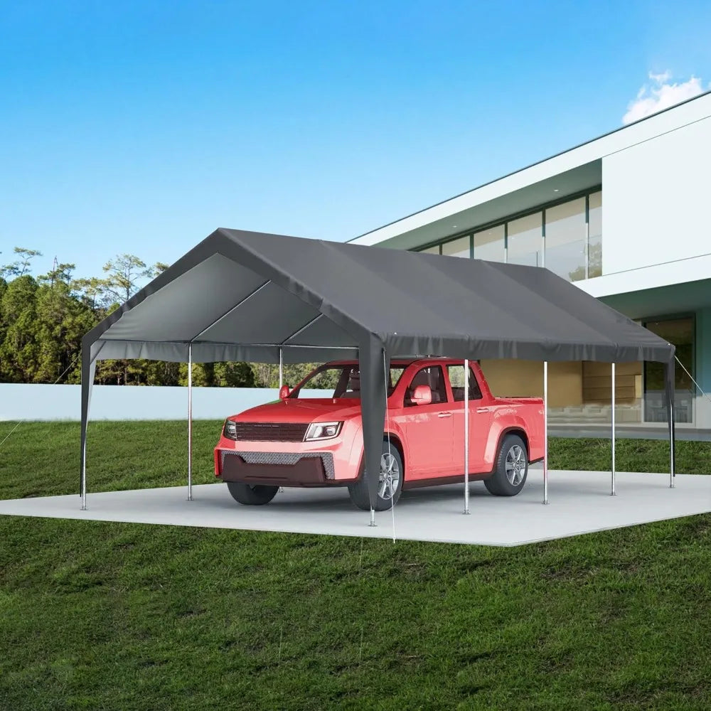Carport 13'x25'x10' Heavy Duty, Roll-up Sidewall,Ventilated Windows, Portable for Car, SUV, Boat