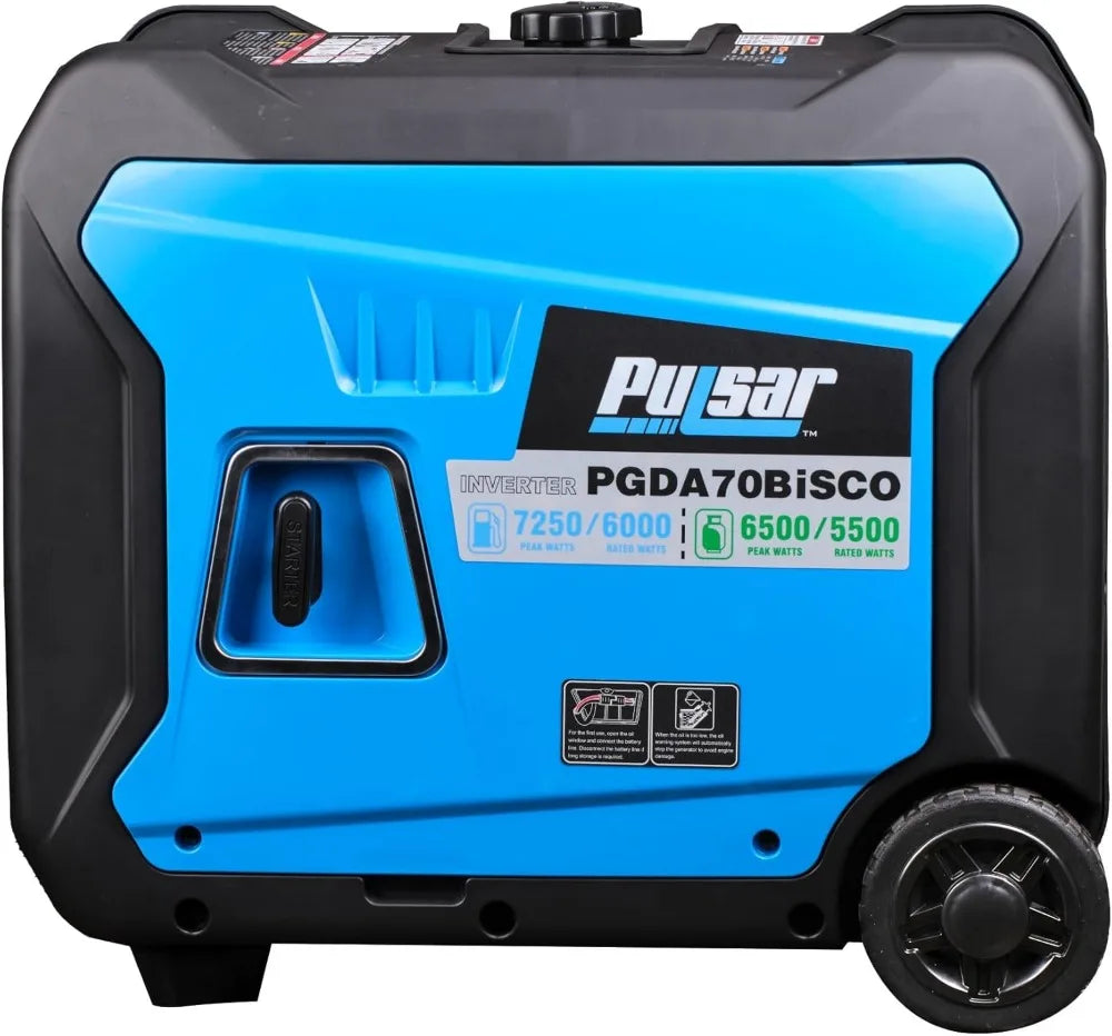 Super Quiet 7250W GAS/PROPANE Inverter Generator, Remote Start, 120V/240V Output, NOT SOLAR