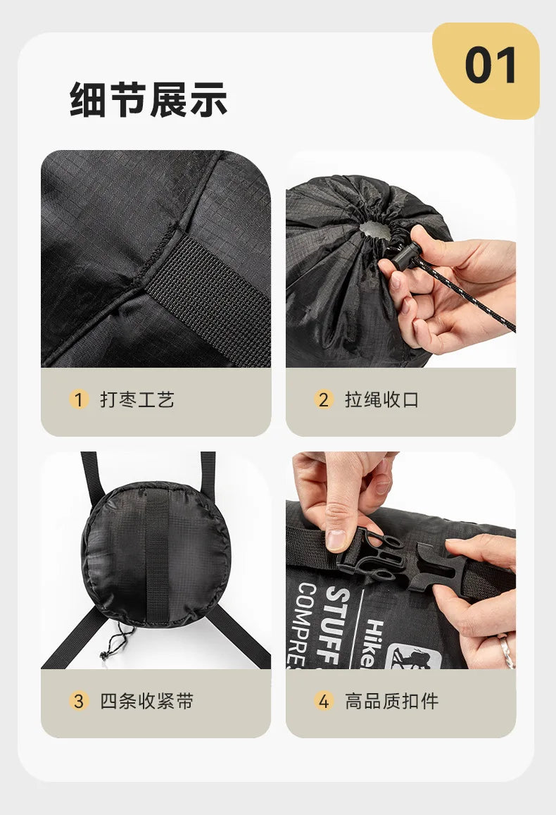 Outdoor Sleeping Bag Compression Bag Camping Travel Organizer Large Capacity Portable Compression Storage Bag for Camping Clothe