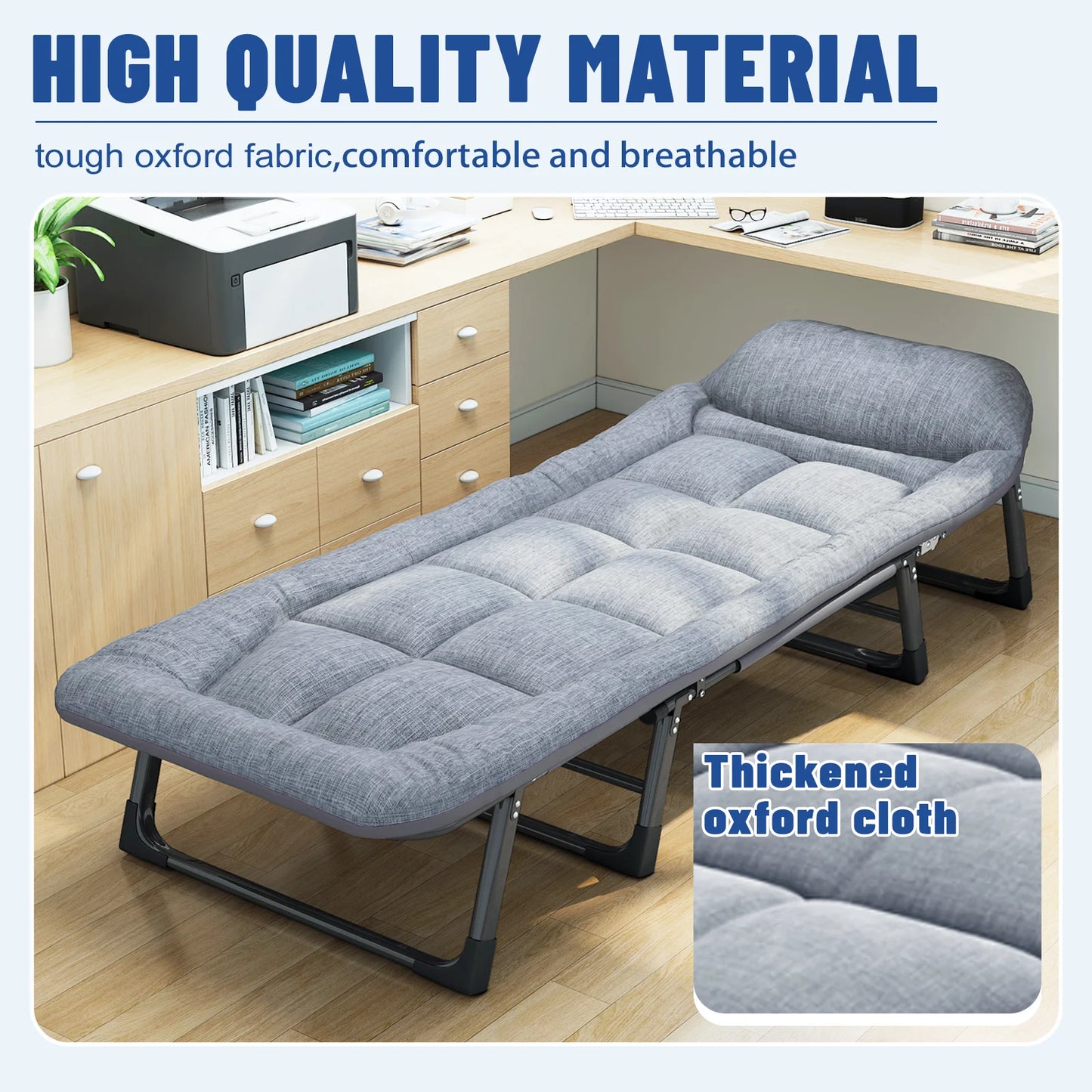 Sleeping Cots, Adults 6 Position,Portable & Foldable, Mattress /Pillow, Heavy Duty Sturdy Frame