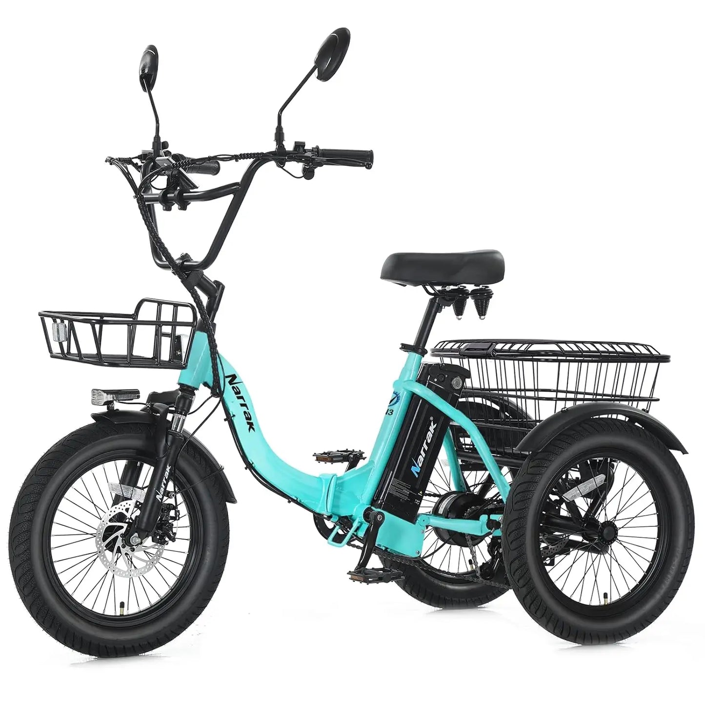 E-Tricycle, Adults,Fat Tire Folding ,3 Wheels E-Bikes, Peak 700W Step-Thru, Customized