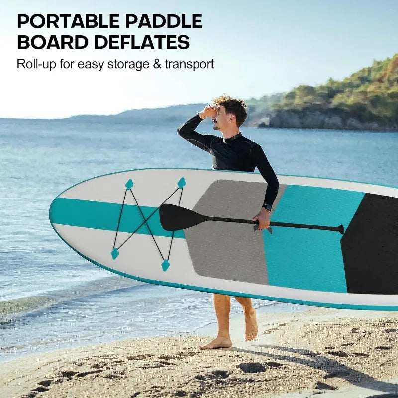 Inflatable Stand Up Paddle Board Ultra-Light 10' × 30" × 6" with Premium SUP adustable Paddle Hand