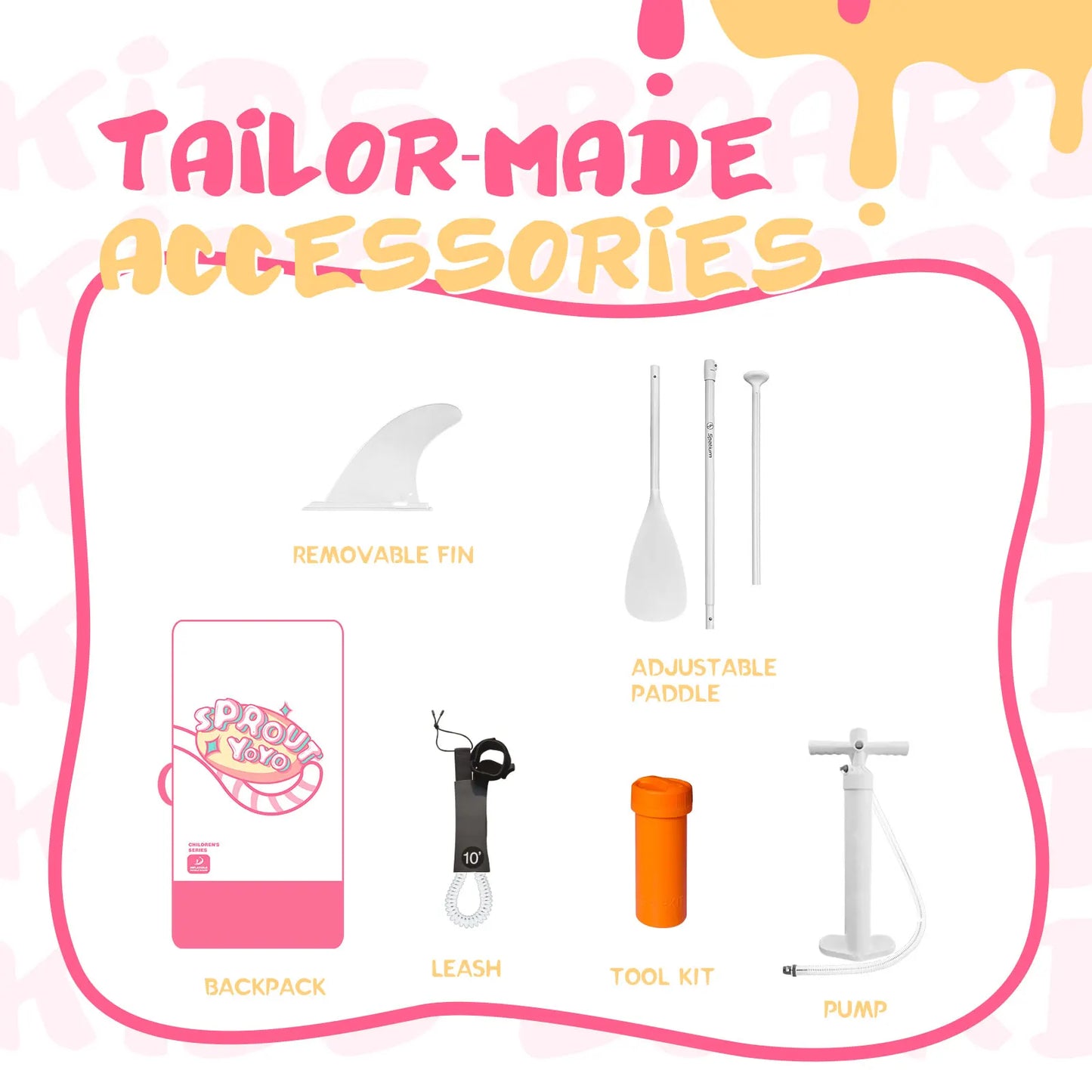 Kids Stand Up Paddle Board, Inflatable SUP Accessories, Wide Stable Design.
