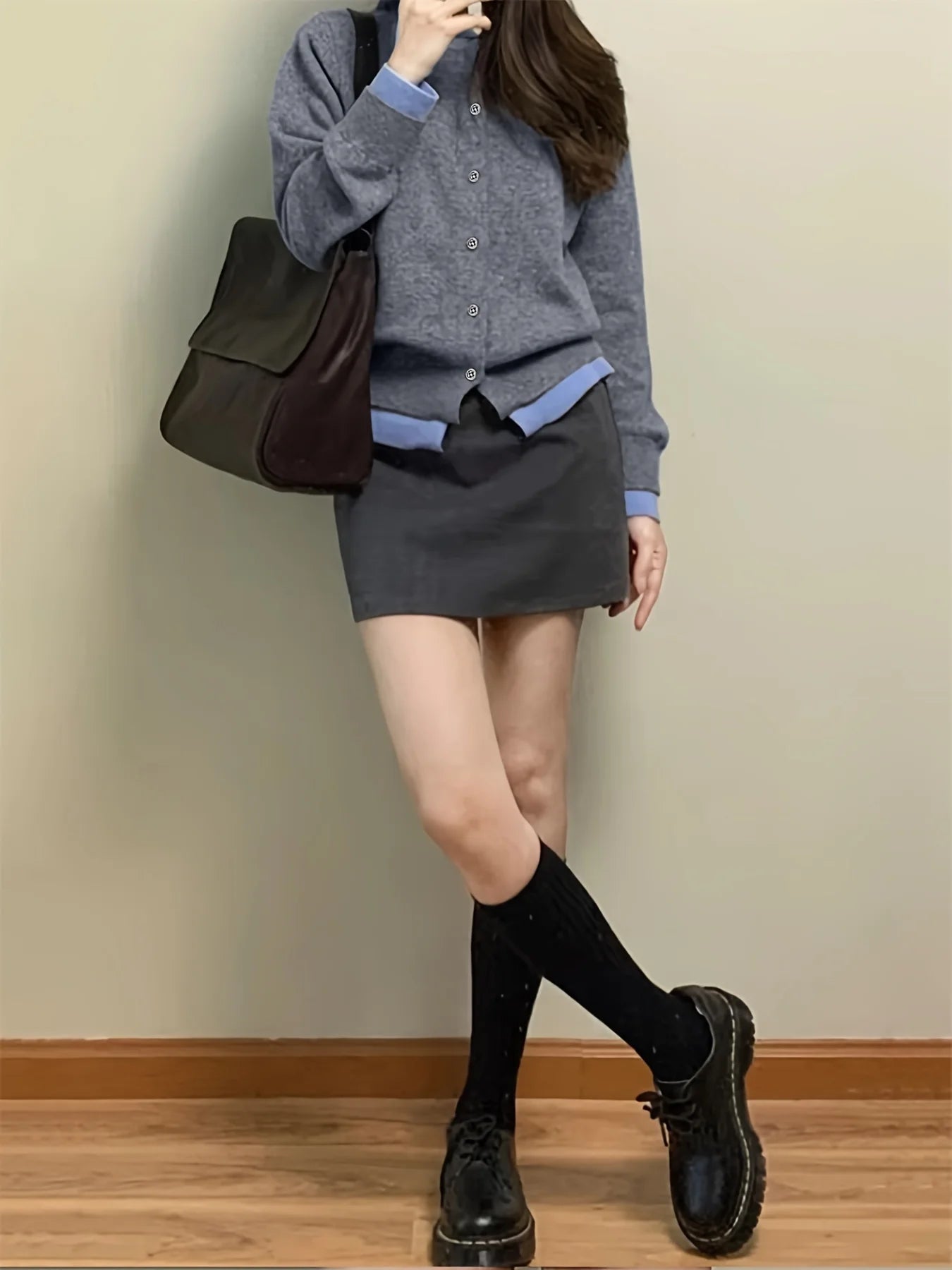 Autumn/Winter New Fashion Woman Sweater Gray Soft Knitted Casual,Versatile Button-up Cardigan Jacket