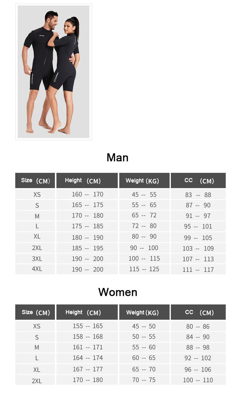 Oulylan 3MM Diving Suit Short Sleeve Surfing Snorkeling Neoprene Wetsuit Men women Scuba