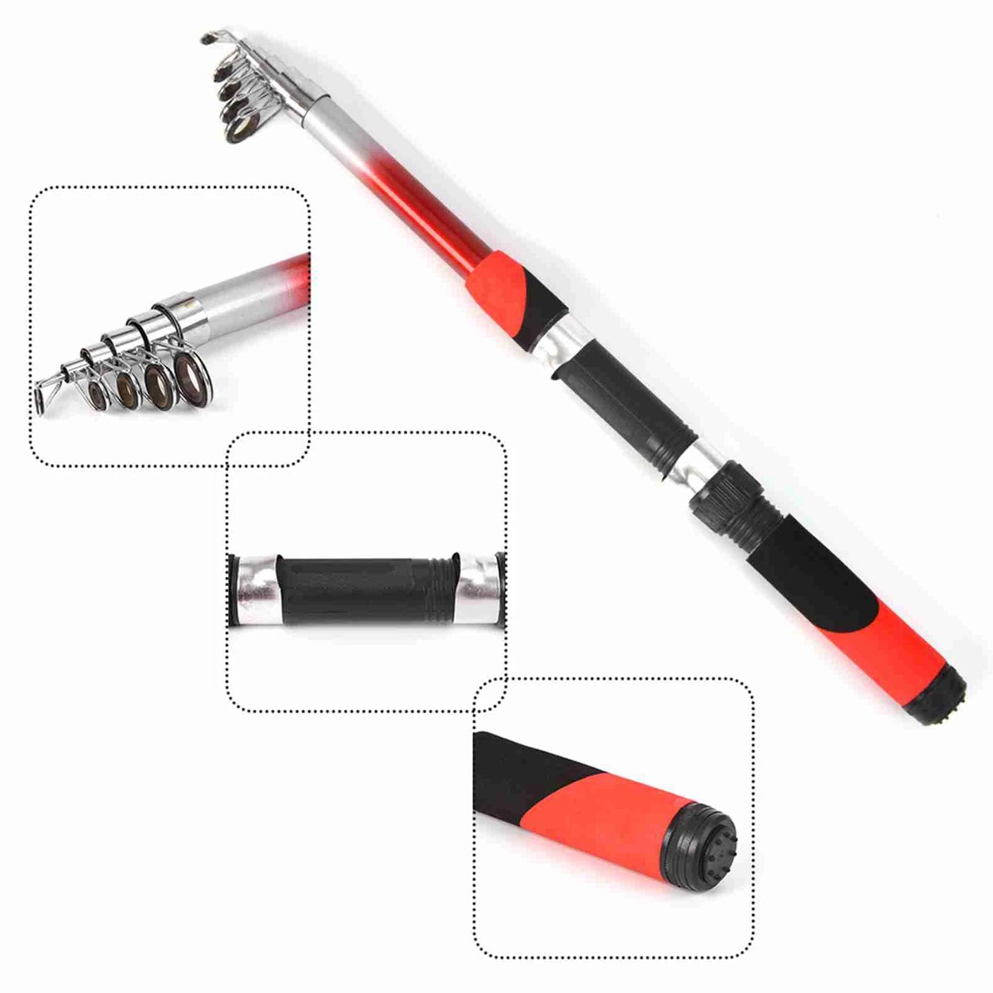 Fishing Pole Combo Set 2.1m Telescopic Rod & Reel Complete Kit fishing tackle inded